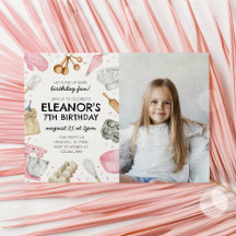 Baking Birthday Photo Invitation Cupcake Invite