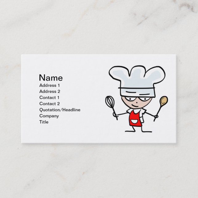 Baking business cards - cartoon chef for bakery (Front)