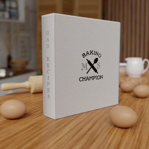 Baking Champion Monogram Grey Recipe Binder
