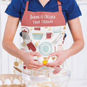 Baking Cheaper Than Therapy Red Kitchen Humour Apron