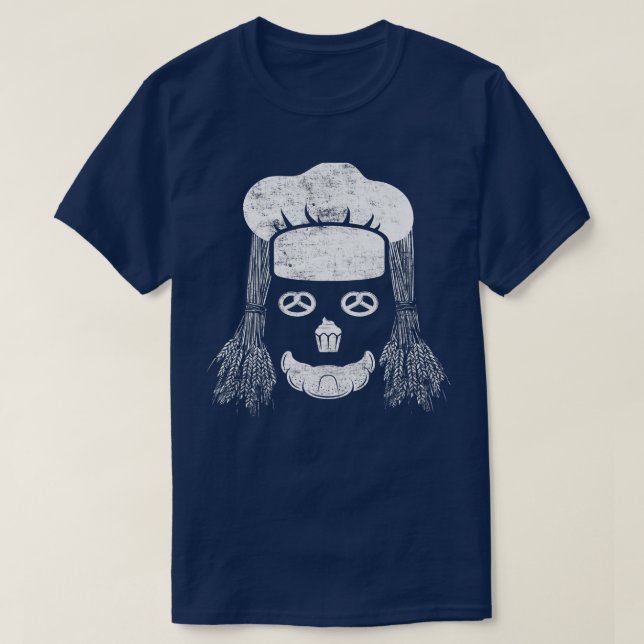 Baking Chef for Bread and Pastry Baker Face Distre T-Shirt (Design Front)