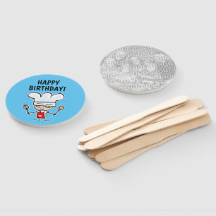 Baking chef kid's Birthday party favour custom  Hand Fan