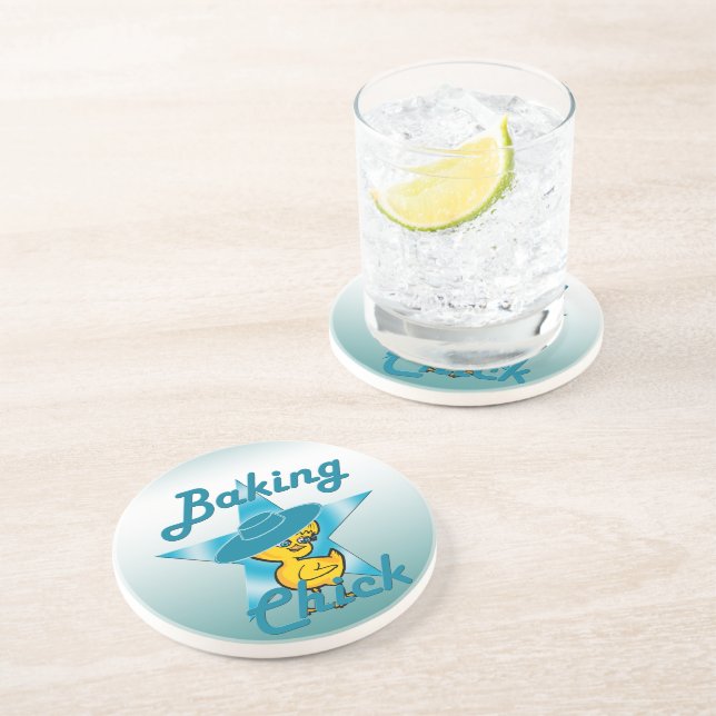 Baking Chick #7 Coaster (Side)