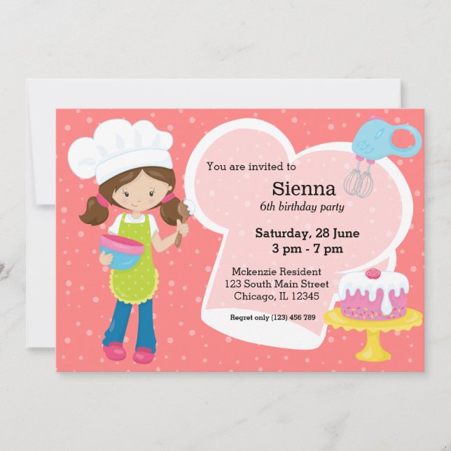 Baking * choose background colour invitation (Front)