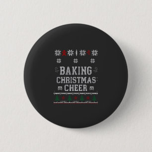 Baking Christmas Cheer Gingerbread Oven Knit Patte 2 Inch Round Button