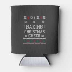 Baking Christmas Cheer Gingerbread Oven Knit Patte Can Cooler