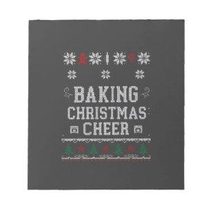 Baking Christmas Cheer Gingerbread Oven Knit Patte Notepad