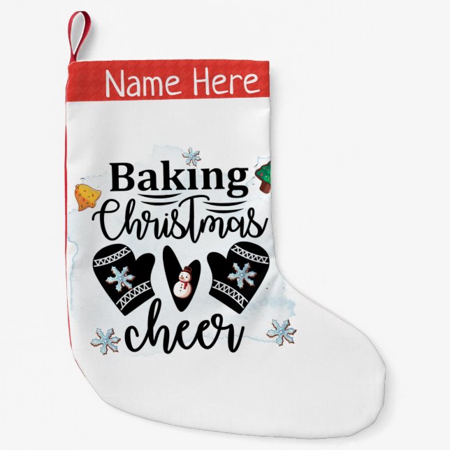 Baking Christmas Cheer Small Christmas Stocking (Front)