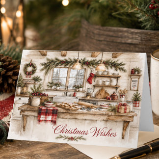 Baking Christmas Kitchen Farmhouse Christmas Holiday Card