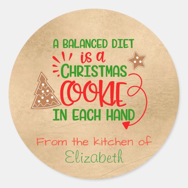 Baking Cookie Holiday Kitchen Gift Tag Christmas (Front)