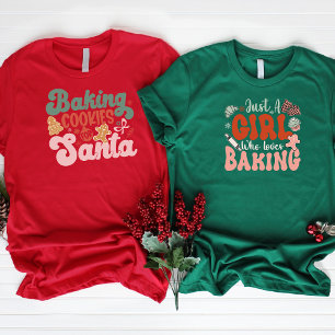 Baking Cookies for Santa Personalized Holiday T-Shirt