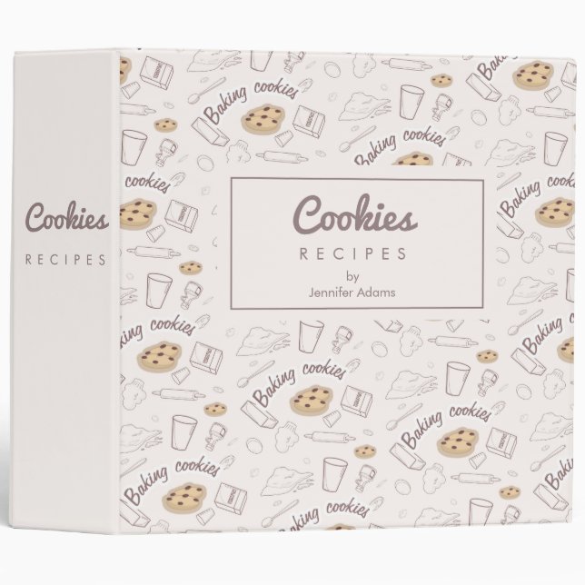 Baking Cookies Pattern | Cookies Recipes Binder (Front/Spine)
