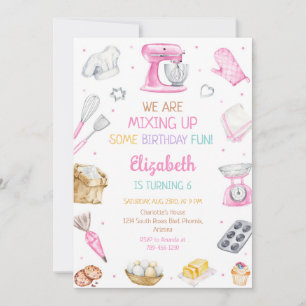 Baking Cooking Birthday Party Invitation