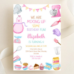 Baking Cooking Birthday Party Invitation
