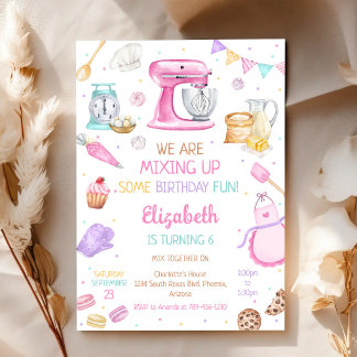 Baking Cooking Birthday Party Invitation