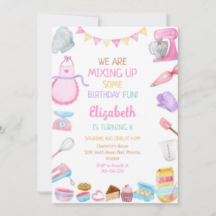 Baking Cooking Birthday Party Invitation