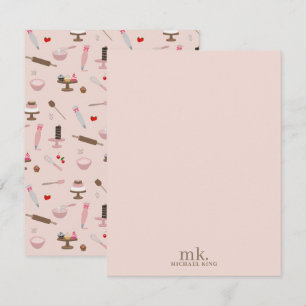 Baking & Cooking Utensils Bakery Cooking Monogram Card