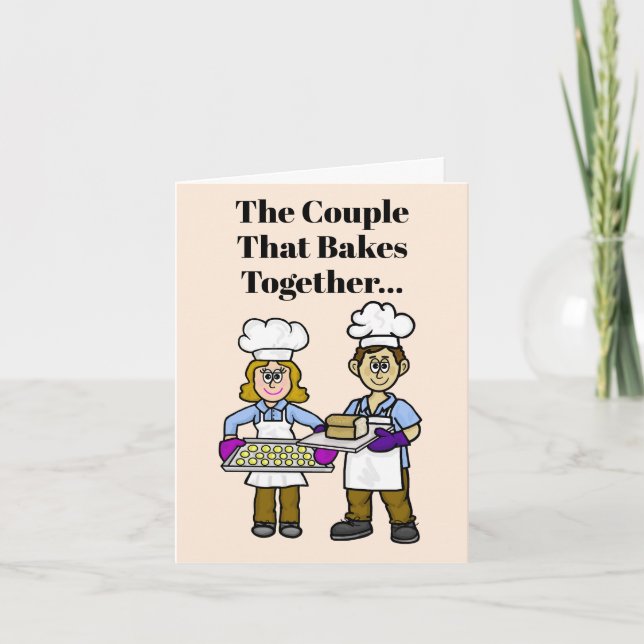Baking Couple Funny Greeting Card (Front)