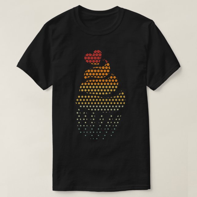 baking cupcakes bakery baker retro cupcake  T-Shirt (Design Front)