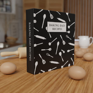 Baking Dad Black and White Kitchen Recipe Binder