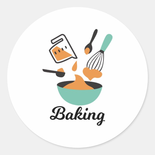 Baking Design For Bakers Classic Round Sticker (Front)