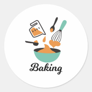 Baking Design For Bakers Classic Round Sticker