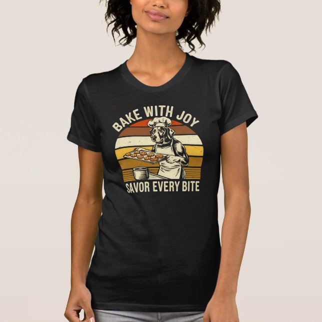 Baking Dog Retro Chef – Funny Cookie Lover Gift T-Shirt (Front)