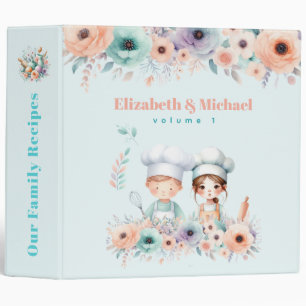 Baking for Kids Recipe Binder Boy Girl Peach Teal