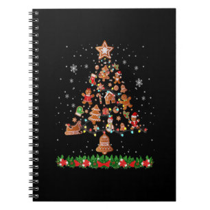 Baking Gingerbread Cookie Christmas Tree Lights Fu Notebook