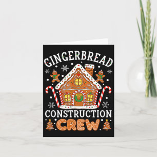 Baking Gingerbread House Construction Crew Christm Card