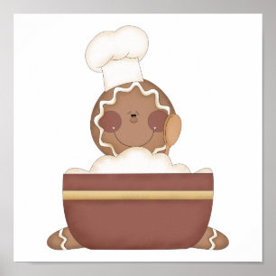 baking gingerbread man poster