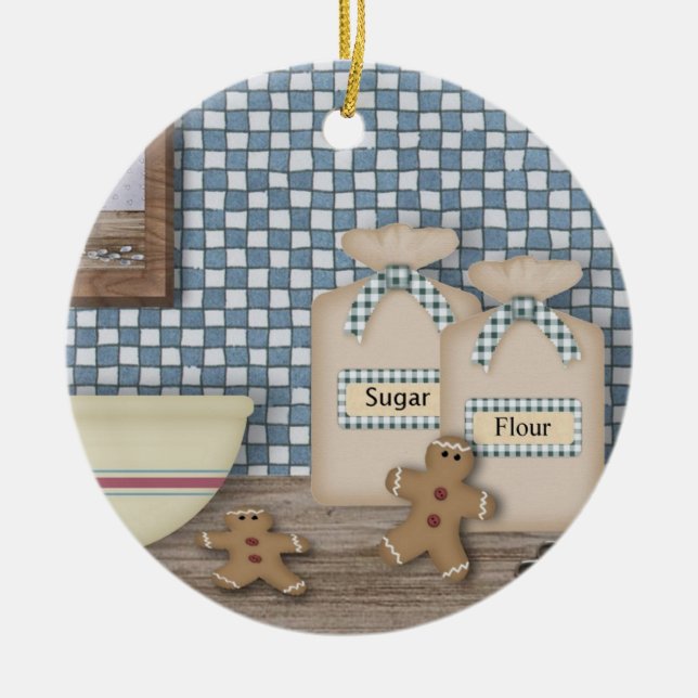 Baking Gingerbread Men Ornament (Front)