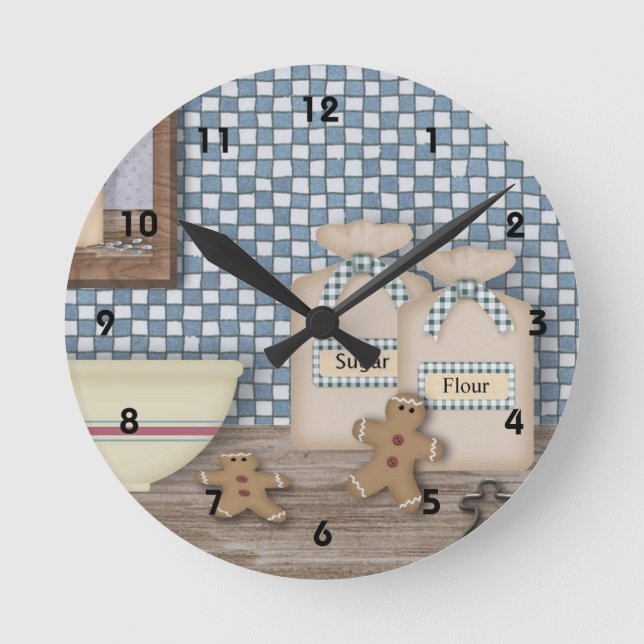 Baking Gingerbread Wall Clock (Front)