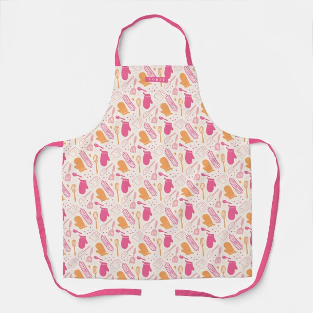 Baking Happiness Patterned and Personalized Apron (Front)