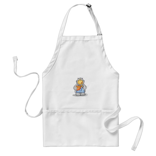 Baking Hippo eating dough - Personalize with name Standard Apron (Front)