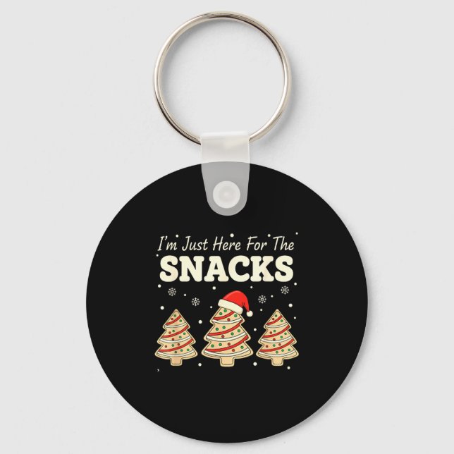 Baking I'm Just Here For The Snacks Christmas Cook Keychain (Front)