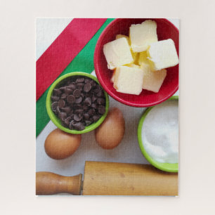 Baking Ingredients Christmas Holiday Jigsaw Puzzle