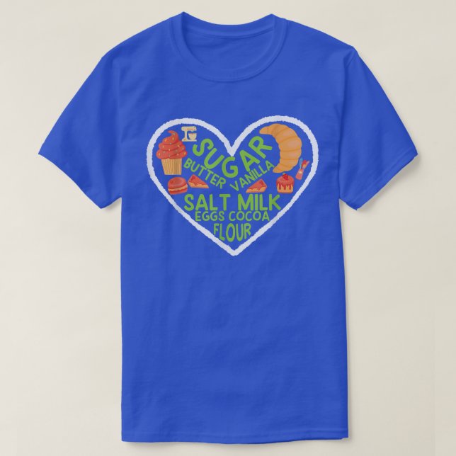 Baking Ingredients Utensils Heart 386 T-Shirt (Design Front)