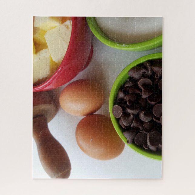 baking ingredients with chocolate chips jigsaw puzzle (Vertical)