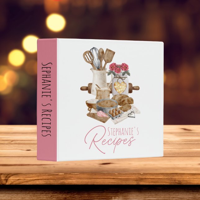 Baking Inspired Personalized Recipe Binder (Baking Inspired Personalized Recipe 3 Ring Binder)