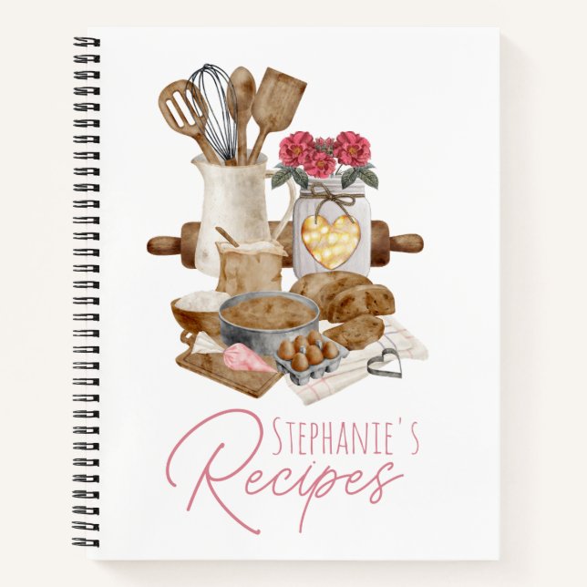 Baking Inspired Personalized Recipe Notebook (Front)