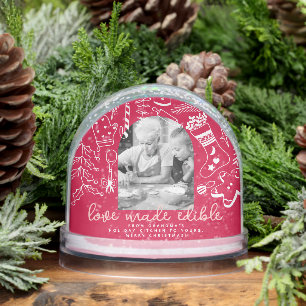 Baking is Love Made Edible Green Photo Holiday Snowglobe