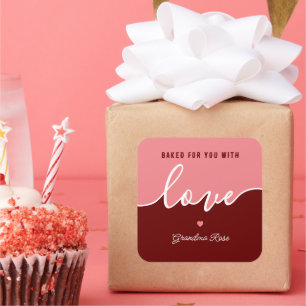 Baking is Love made Edible Script Square Sticker