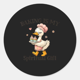 Baking Is My Sritual Gift Baking Humor Kitchen Pas Classic Round Sticker