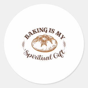 Baking Is My Sritual Gift Funny Bake Lover Pastry  Classic Round Sticker