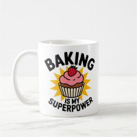 "Baking is My Superpower Cupcake Design