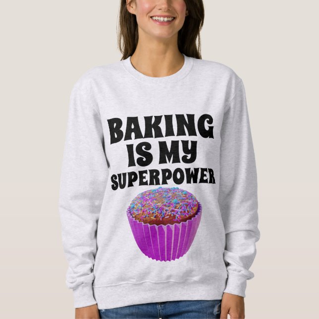 BAKING IS MY SUPERPOWER CUPCAKE T-SHIRTS (Front)
