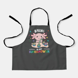 Baking Is My Superpower Sweet Axolotl Cakt Stainle Apron