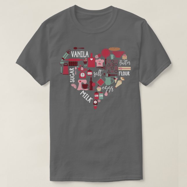 Baking Love Heart T-Shirt (Design Front)