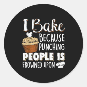 Baking Lover Punching People - Baker & Cupcake Classic Round Sticker